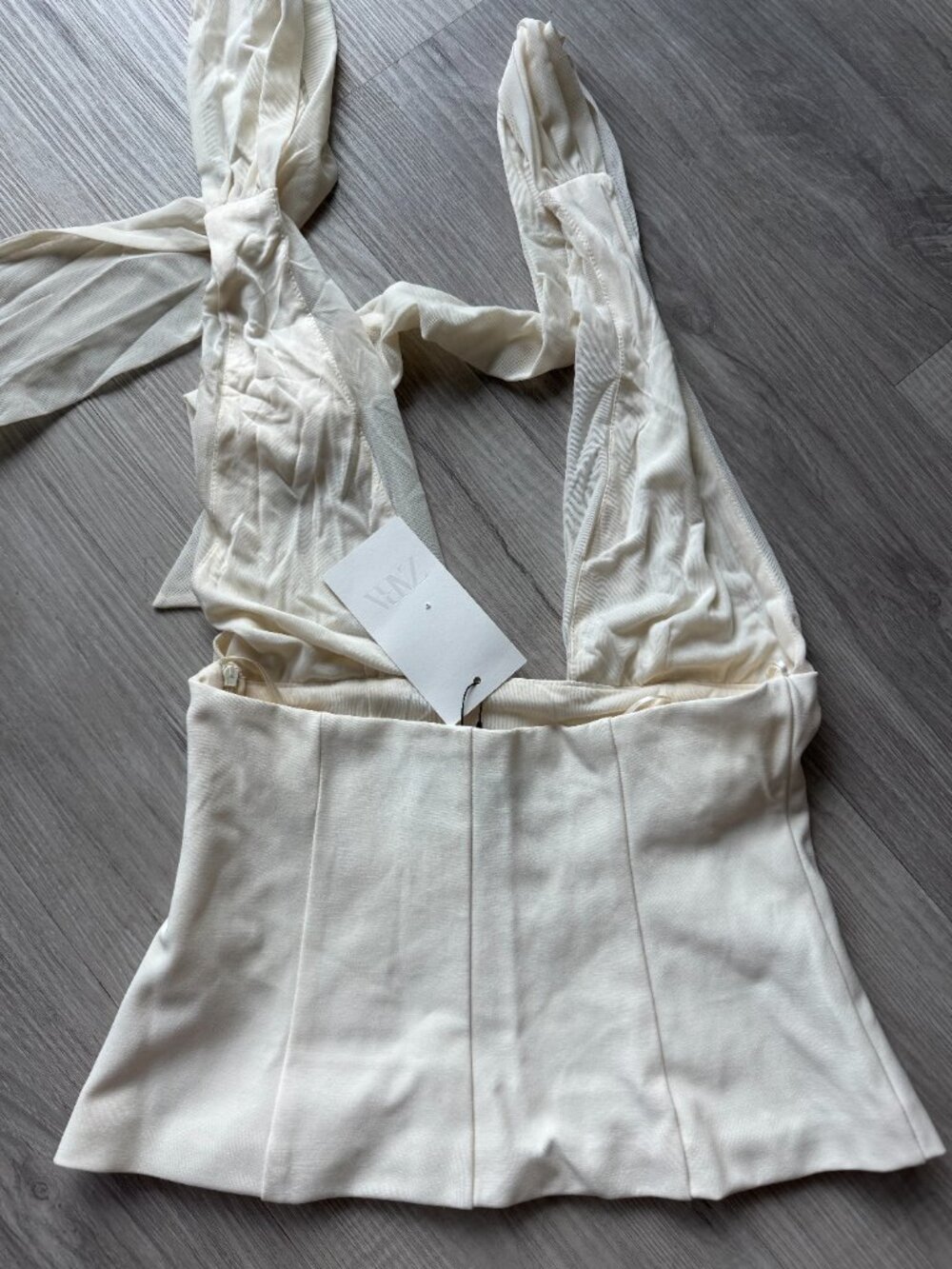 Zara Matching Tulle Halter Top White NWT Size S - Picture 11 of 13